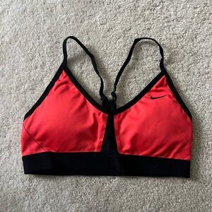 Nike Women's Vibrant Red and Black Sports Bra